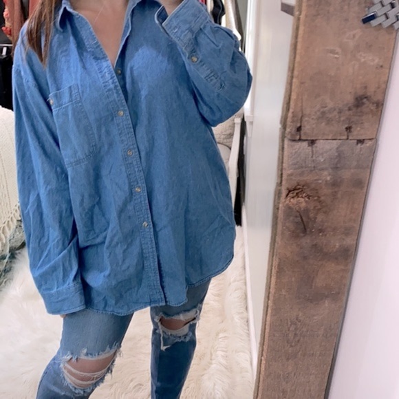 Big Yank blue button down shirt size large - Picture 2 of 6